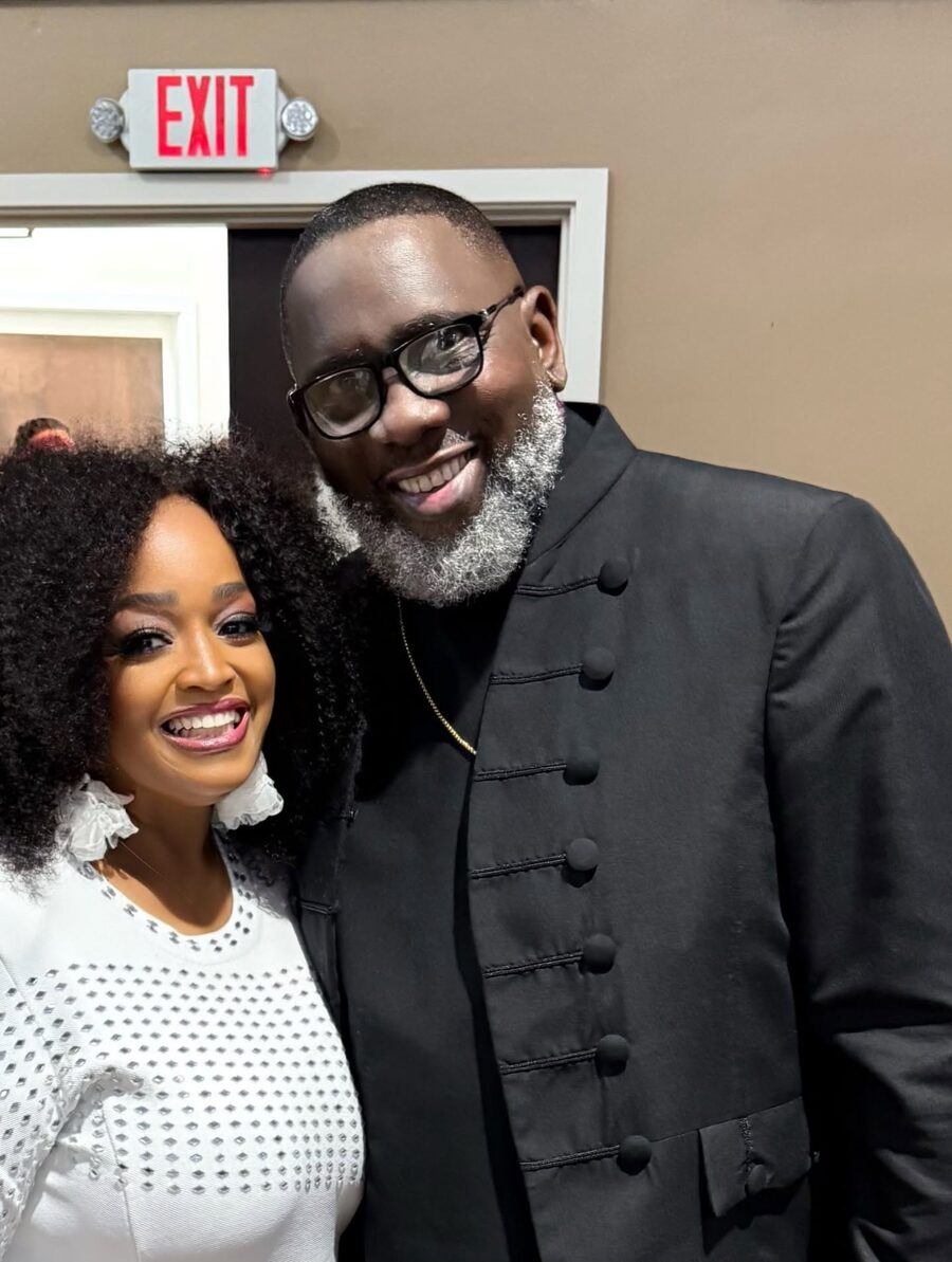 Bishop Gibson and his wife at a worship gathering